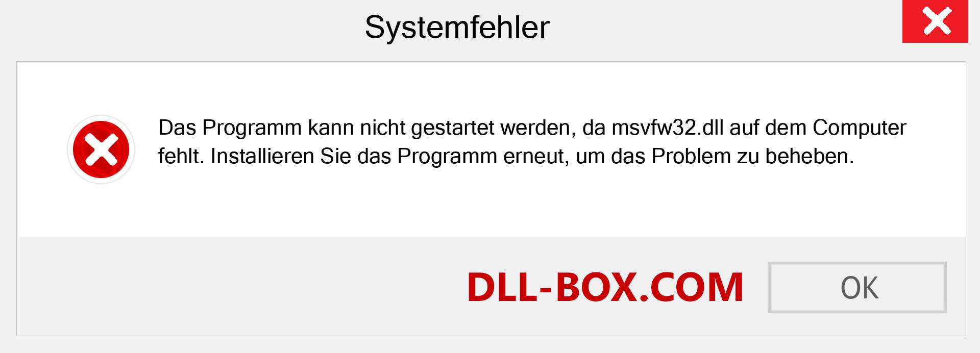 msvfw32.dll-Datei fehlt?. Download für Windows 7, 8, 10 - Fix msvfw32 dll Missing Error unter Windows, Fotos, Bildern