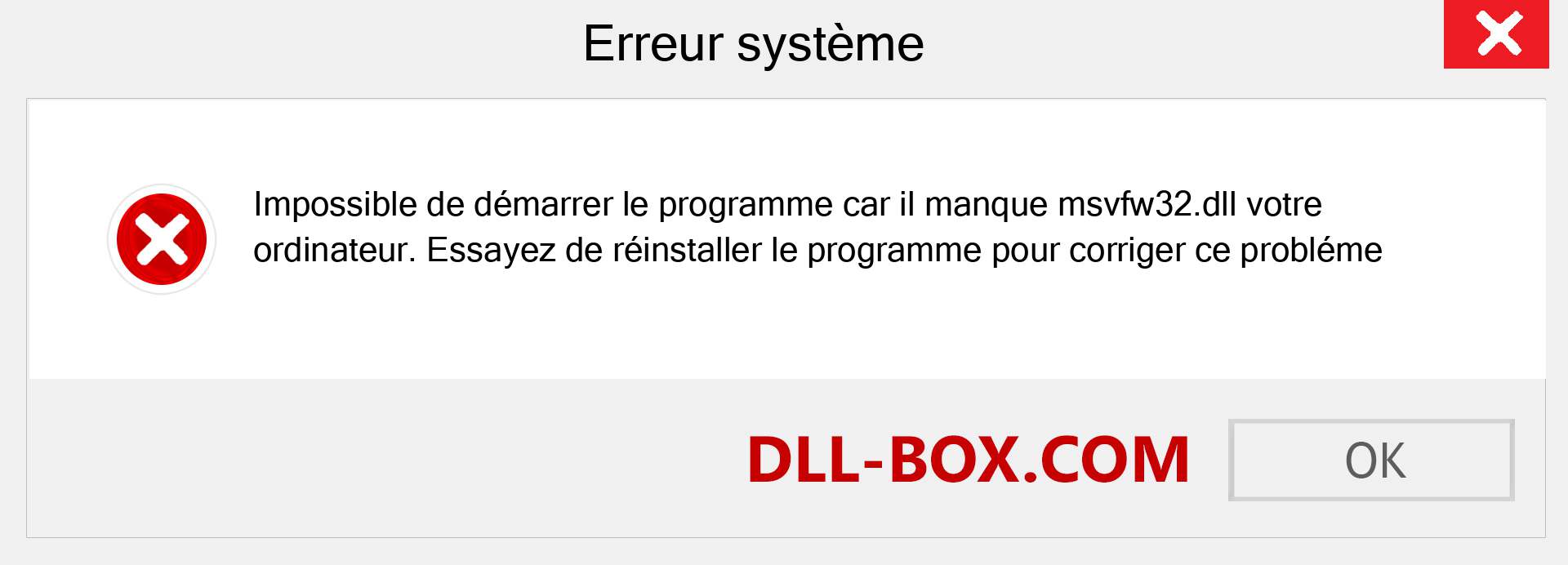 Le fichier msvfw32.dll est manquant ?. Télécharger pour Windows 7, 8, 10 - Correction de l'erreur manquante msvfw32 dll sur Windows, photos, images