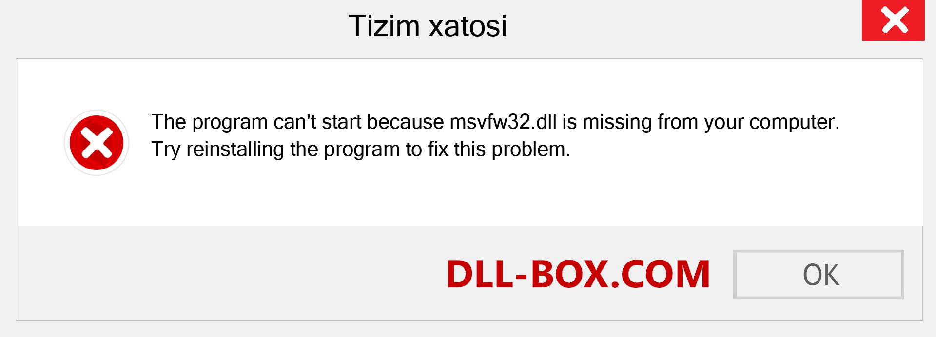 msvfw32.dll fayli yo'qolganmi?. Windows 7, 8, 10 uchun yuklab olish - Windowsda msvfw32 dll etishmayotgan xatoni tuzating, rasmlar, rasmlar